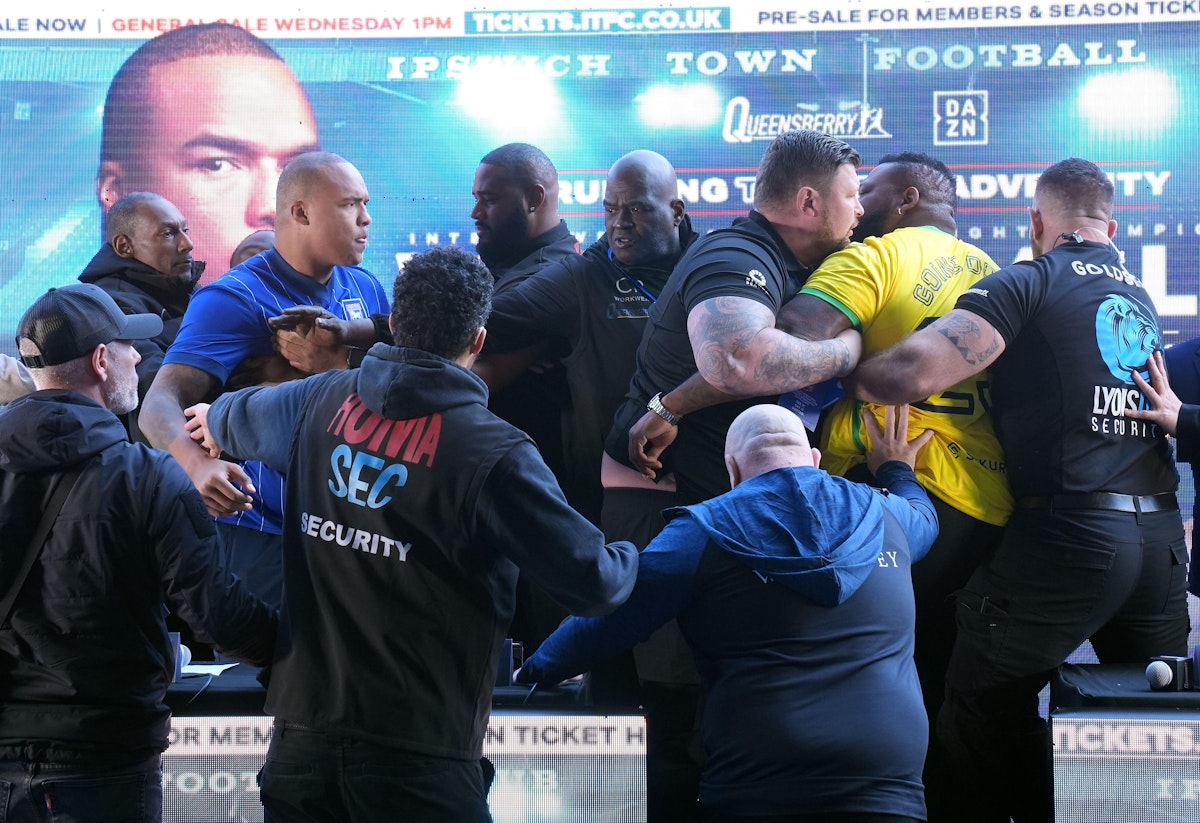Tensions spilled over at the press conference at Portman Road